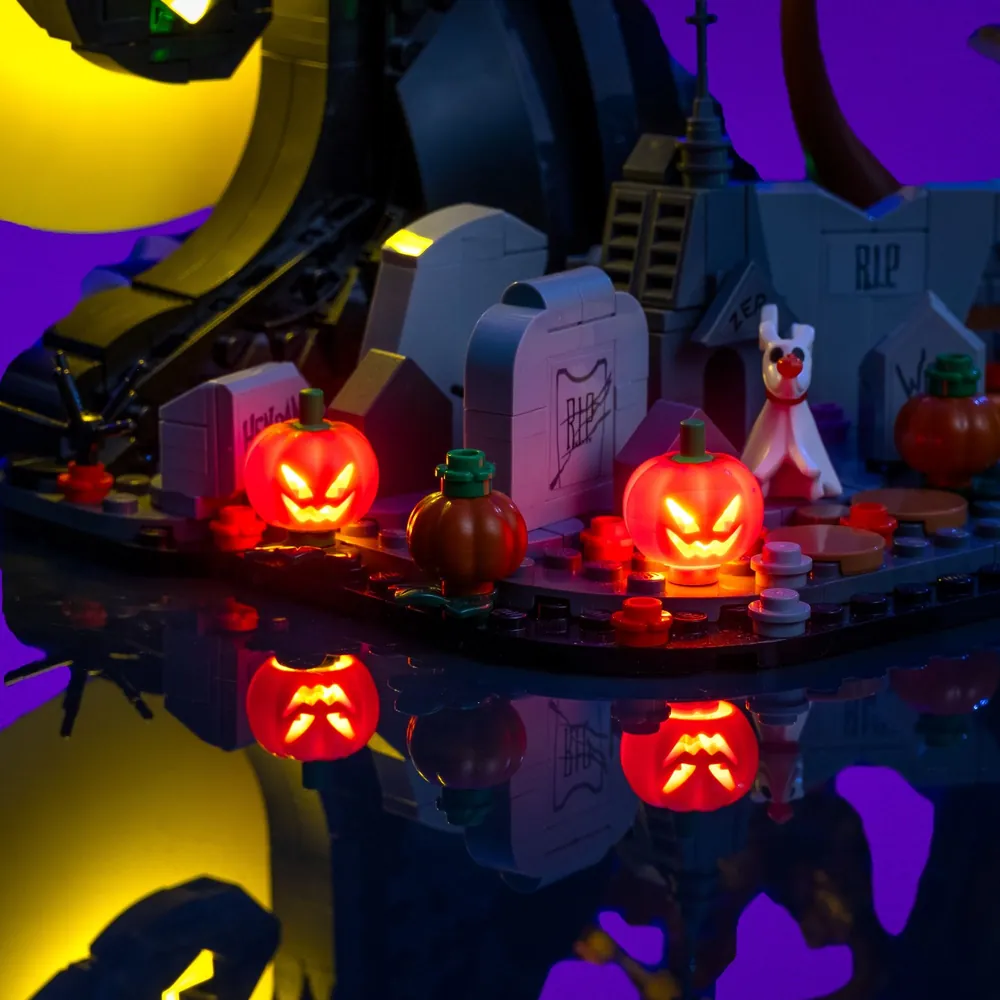 LightMyBricks premium LED effects on LEGO 21351 Town Hall