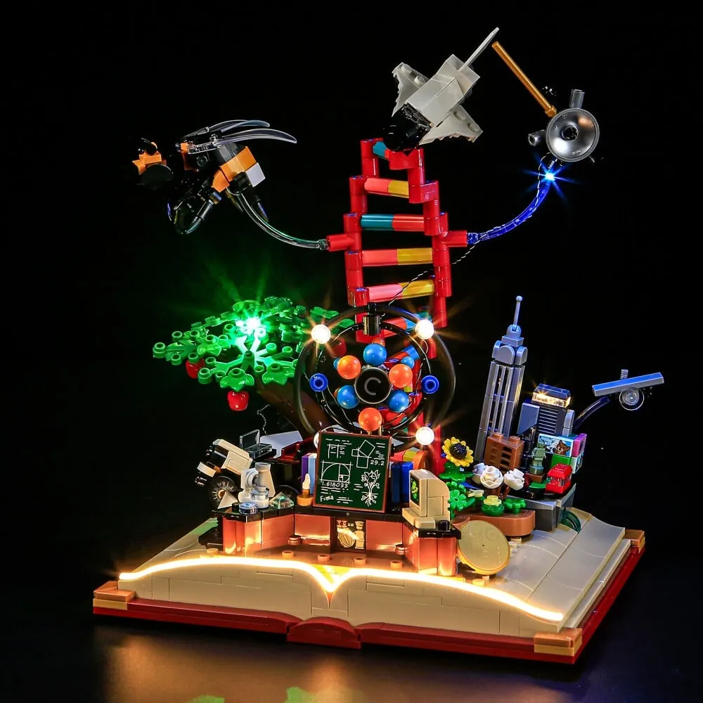 Lightailing LED kit for LEGO 21355 with pre-soldered harness lighting the STEM set