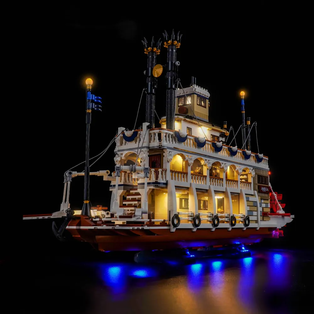 BrickBling LED kit for LEGO River Steamboat 21356 with modular micro-wires