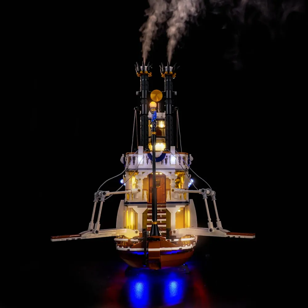 BrickBling steamboat LED lights with micro-LEDs on deck