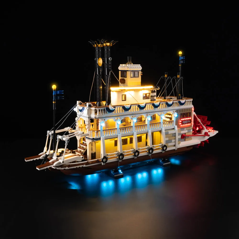 Game of Bricks LED kit for LEGO River Steamboat 21356 with modular expansion boards