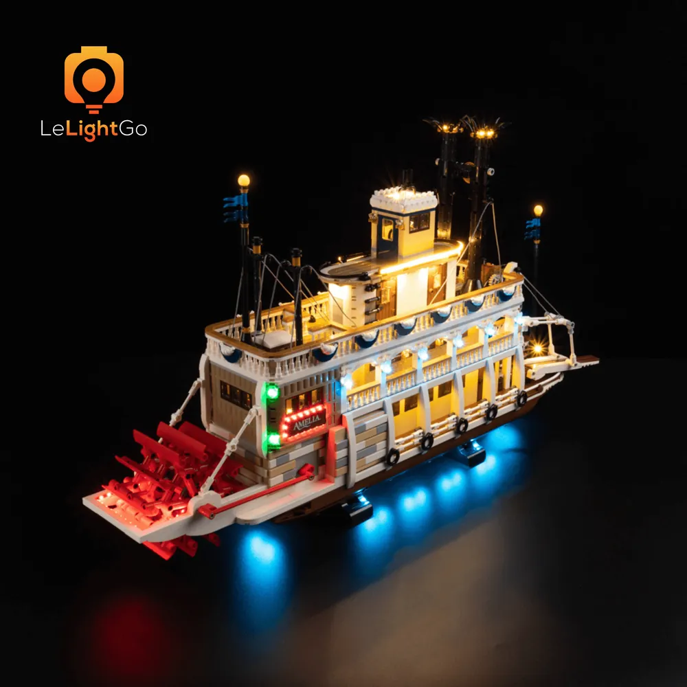 LeLightGo LED kit for LEGO River Steamboat 21356 with modular micro-LEDs