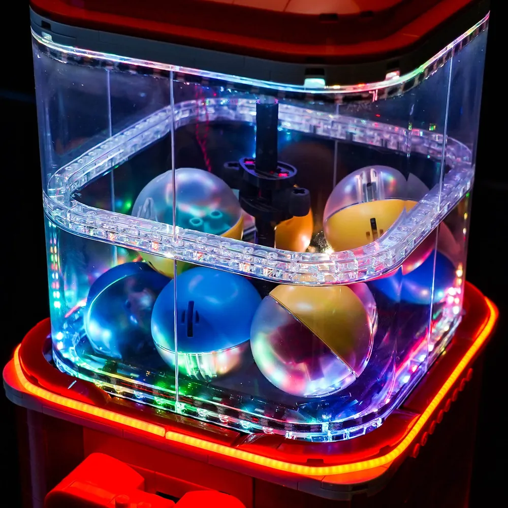 BrickBling light kit for LEGO 21358 in action, illuminating product rows