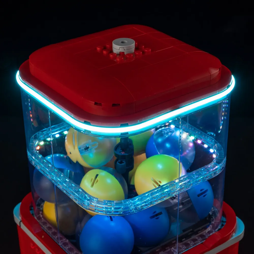 Game of Bricks standard gauge wiring on LEGO 21358 vending machine