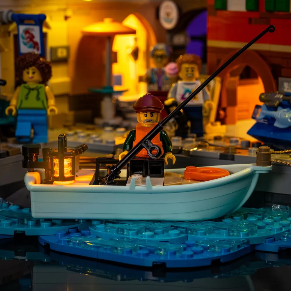 Premium LED lighting on the roofs and facades of LEGO Ideas 21359 Italian Riviera