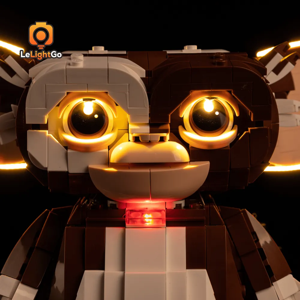 LeLightGo micro-LEDs on LEGO Gizmo's fur texture