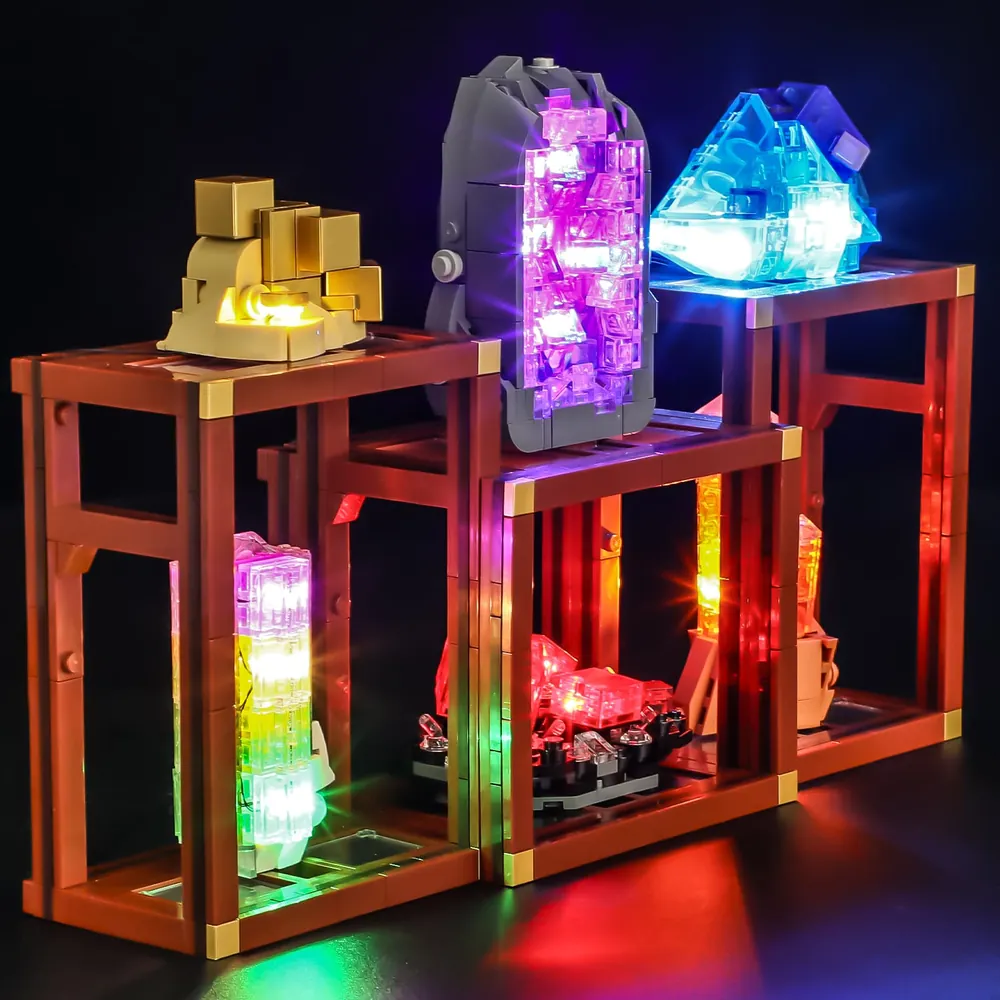Lightailing harness wiring on mineral display
