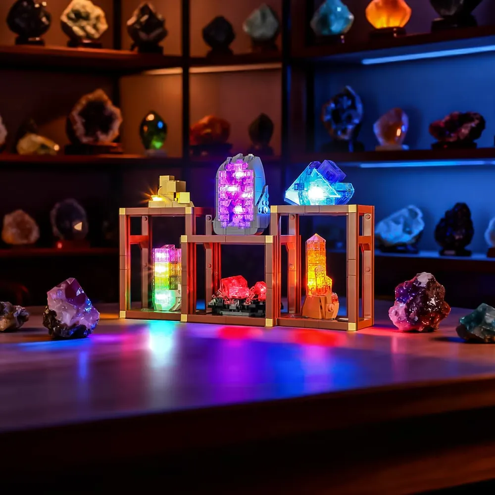 Lightailing kit light on purple geode and blue crystal