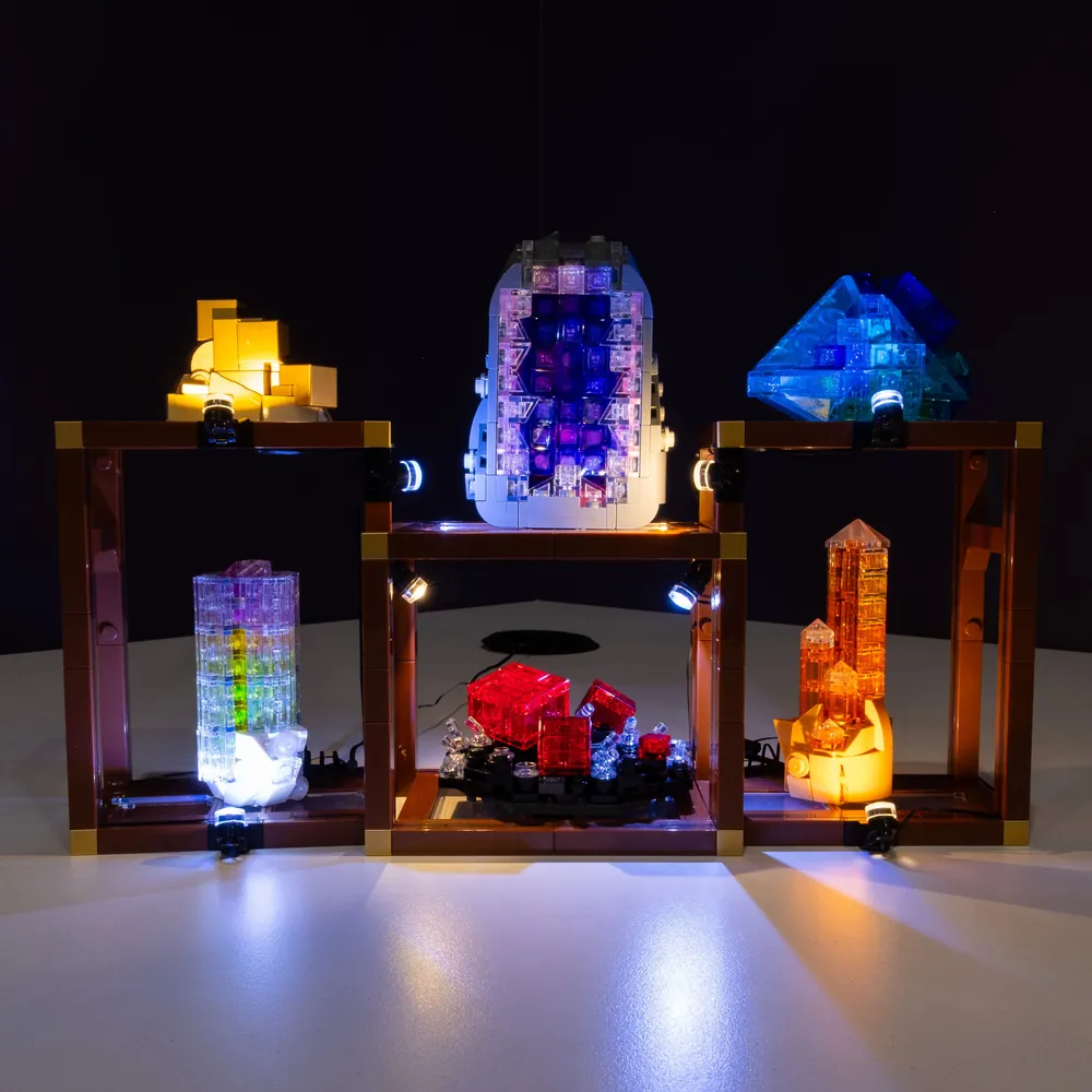 Light My Bricks premium LED kit on LEGO Mineral Collection