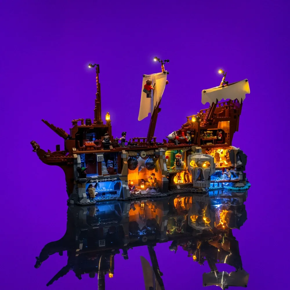 LightMyBricks premium LED kit on LEGO Goonies 21363