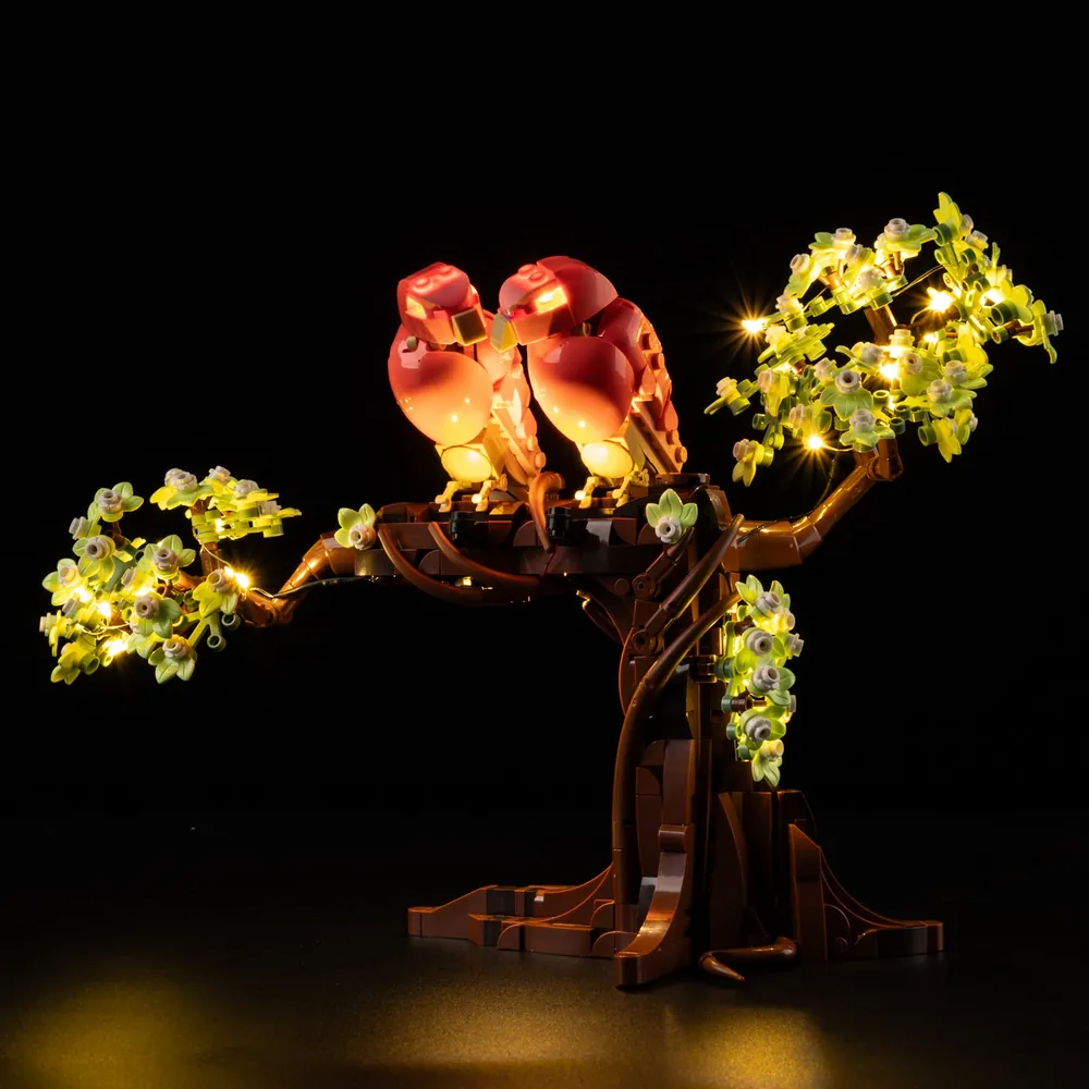 Game of Bricks LED kit for LEGO Love Birds 21365 with modular expansion boards exposed