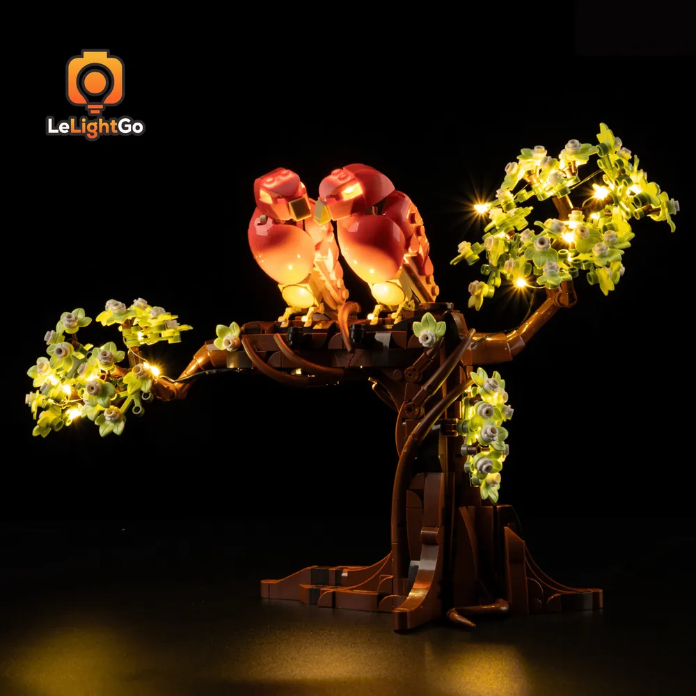 LeLightGo LED kit for LEGO Love Birds 21365 lighting the two birds with micro-LEDs