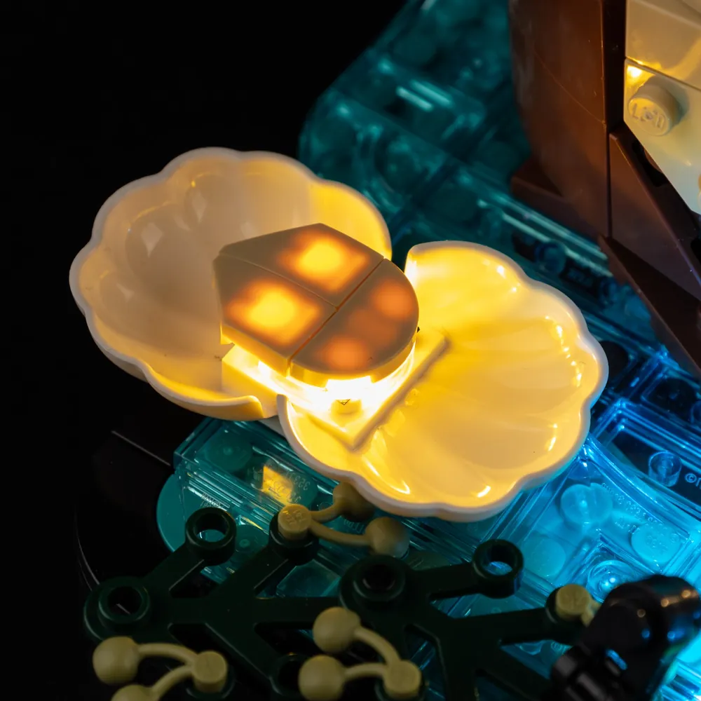 Game of Bricks premium LED setup for LEGO Floating Sea Otters 21366