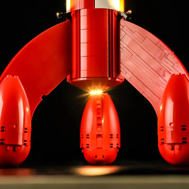 Lightailing LED kit illuminating LEGO Tintin Moon Rocket 21367