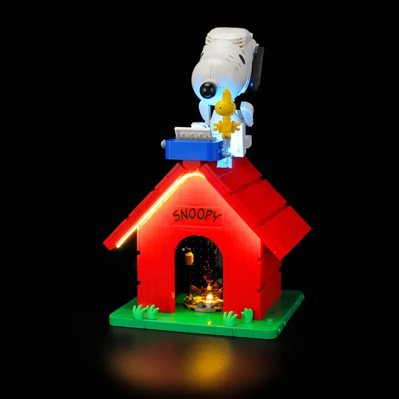 Lightailing LED kit for LEGO Snoopy's Doghouse 21368 warming the red roof and Snoopy's figure