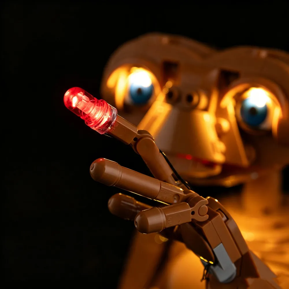 Game of Bricks illuminated E.T. set in home display