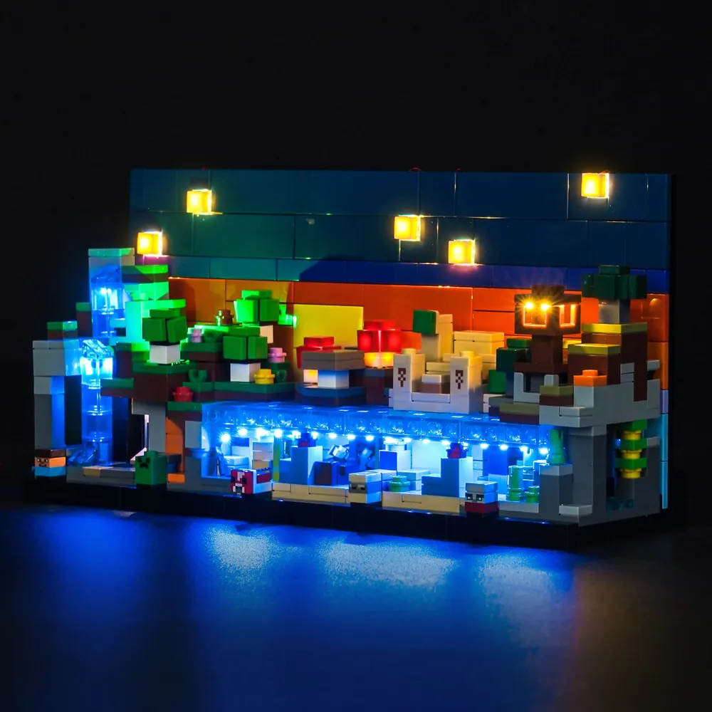 BrickBling LED kit for LEGO Minecraft Mini Biomes 21589 with micro LEDs on desert biome