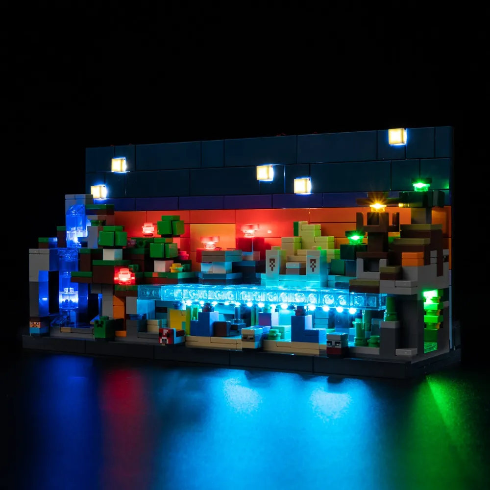Game of Bricks LED kit for LEGO Mini Biomes 21589 with expansion boards