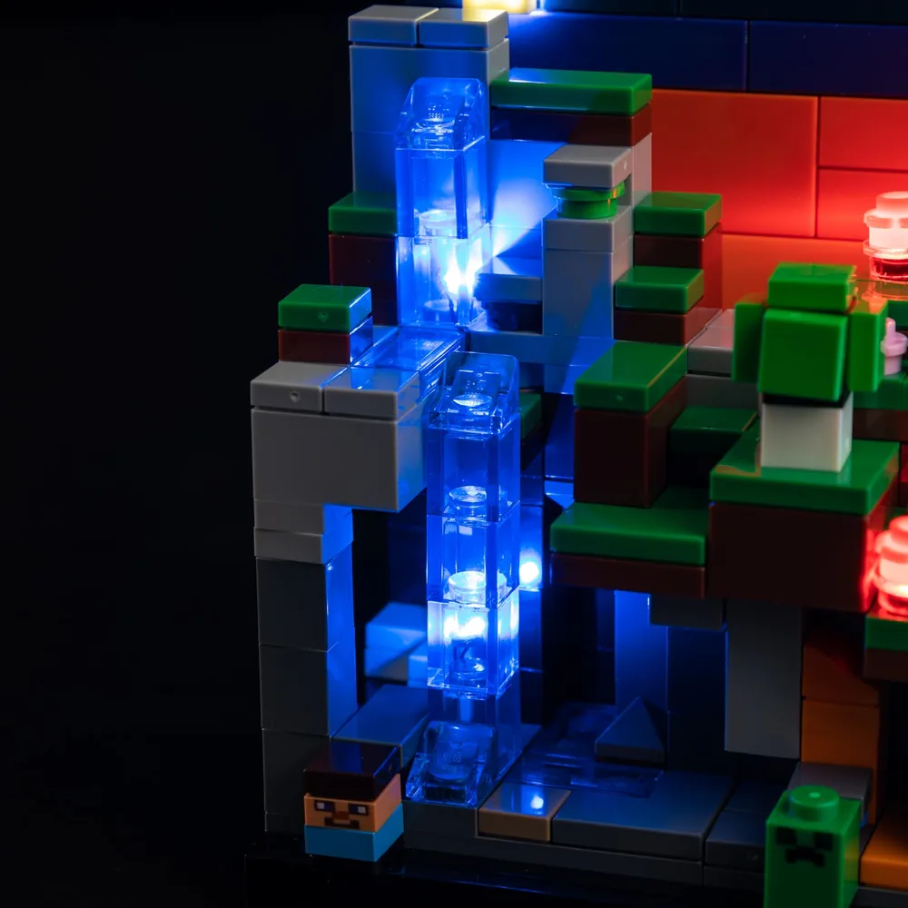 Game of Bricks lighting on Pillager outpost in LEGO Minecraft 21589