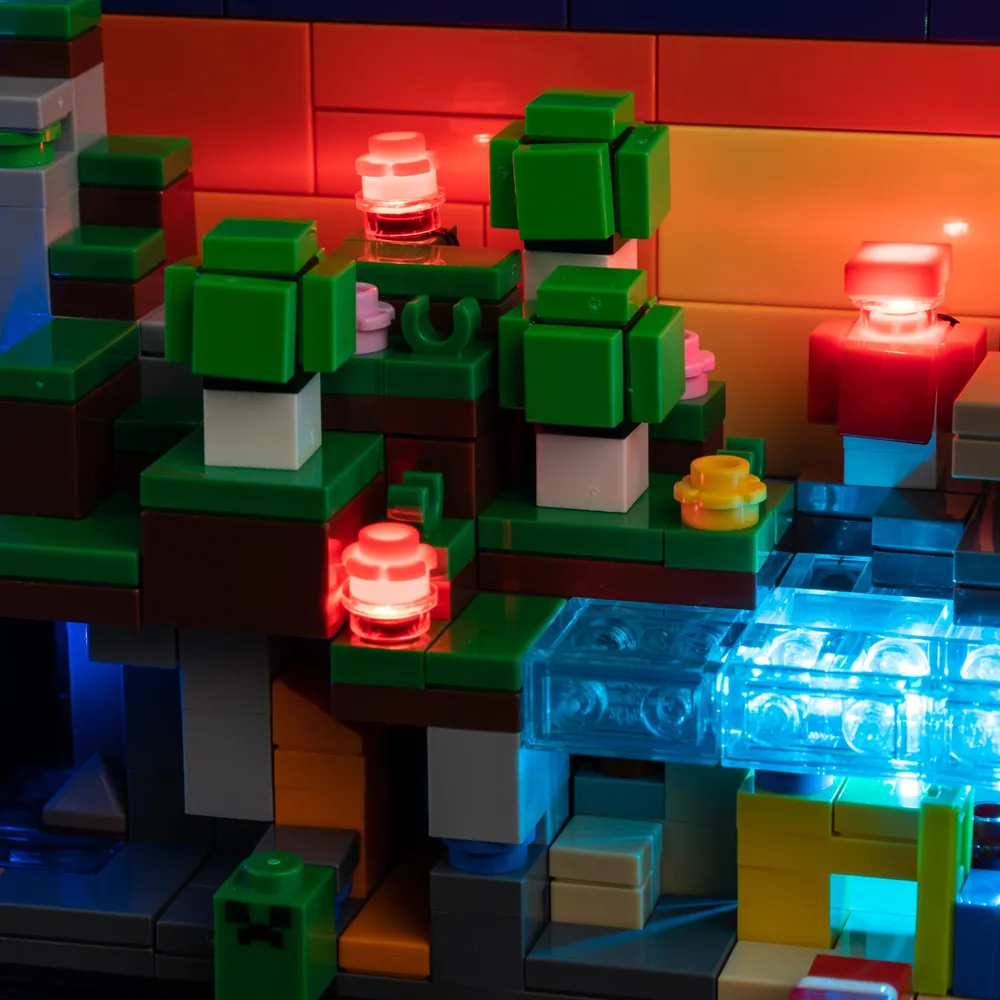 Game of Bricks illumination of underwater cave in LEGO 21589