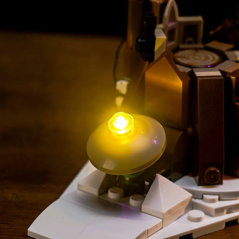 Close-up of illuminated LEGO Red Fox with BrickBling lighting kit