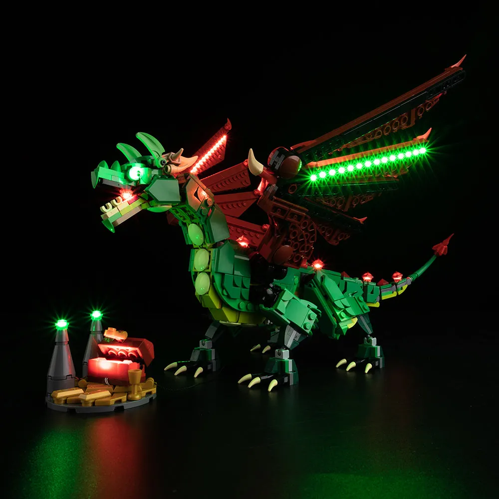 Game of Bricks LED kit for LEGO 31161 Medieval Dragon lighting the entire model