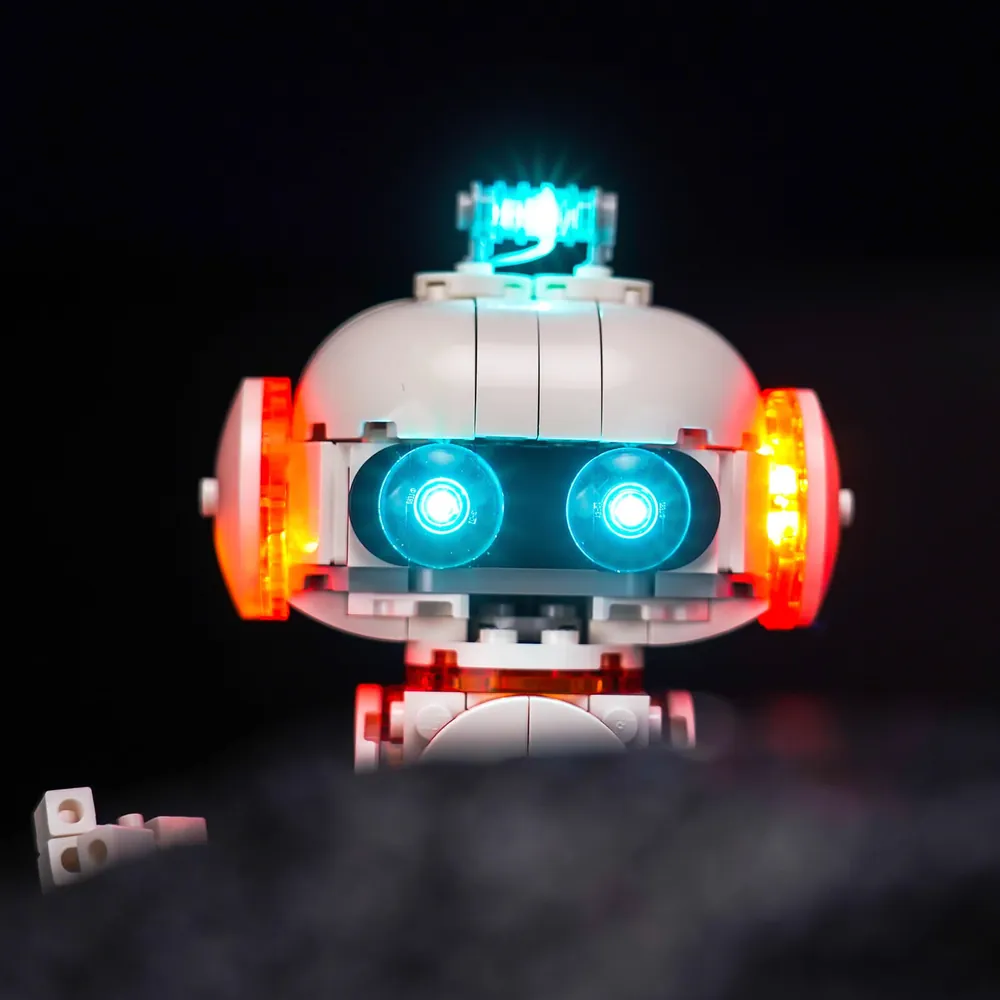 BrickBling LED installation on 31164 Space Robot rear thruster glow
