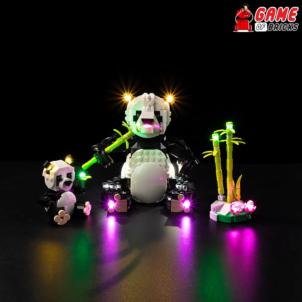 Game of Bricks LED kit for LEGO Panda Family 31165 with expansion boards