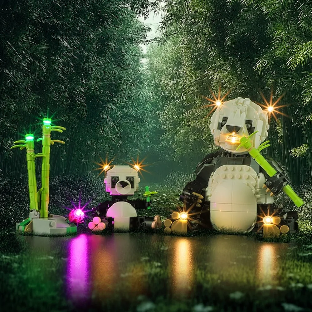 Lightailing LED kit for LEGO Panda Family 31165 with integrated harness