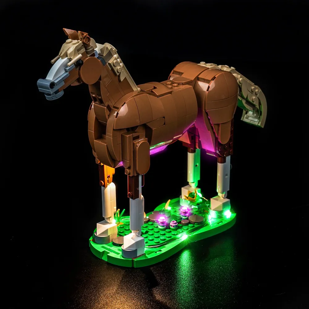 BrickBling LED kit for LEGO 31166 Beautiful Horse lighting the horse's legs and base