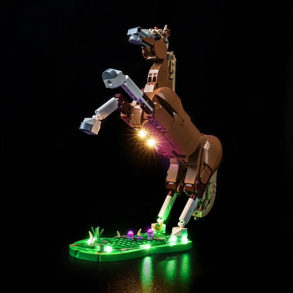 BrickBling LED kit illuminating the Creator 3-in-1 alternate builds of LEGO 31166