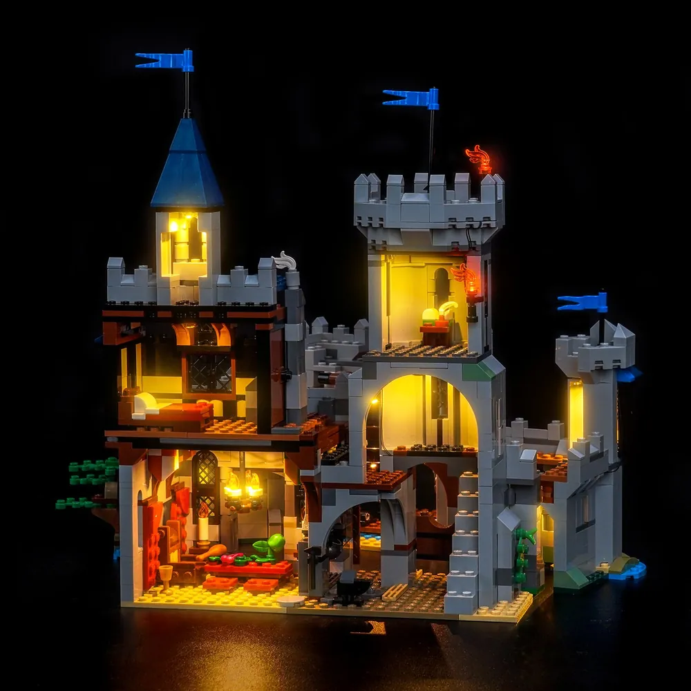 BrickBling LED kit for LEGO Creator Medieval Horse Knight Castle 31168 with modular micro-LEDs