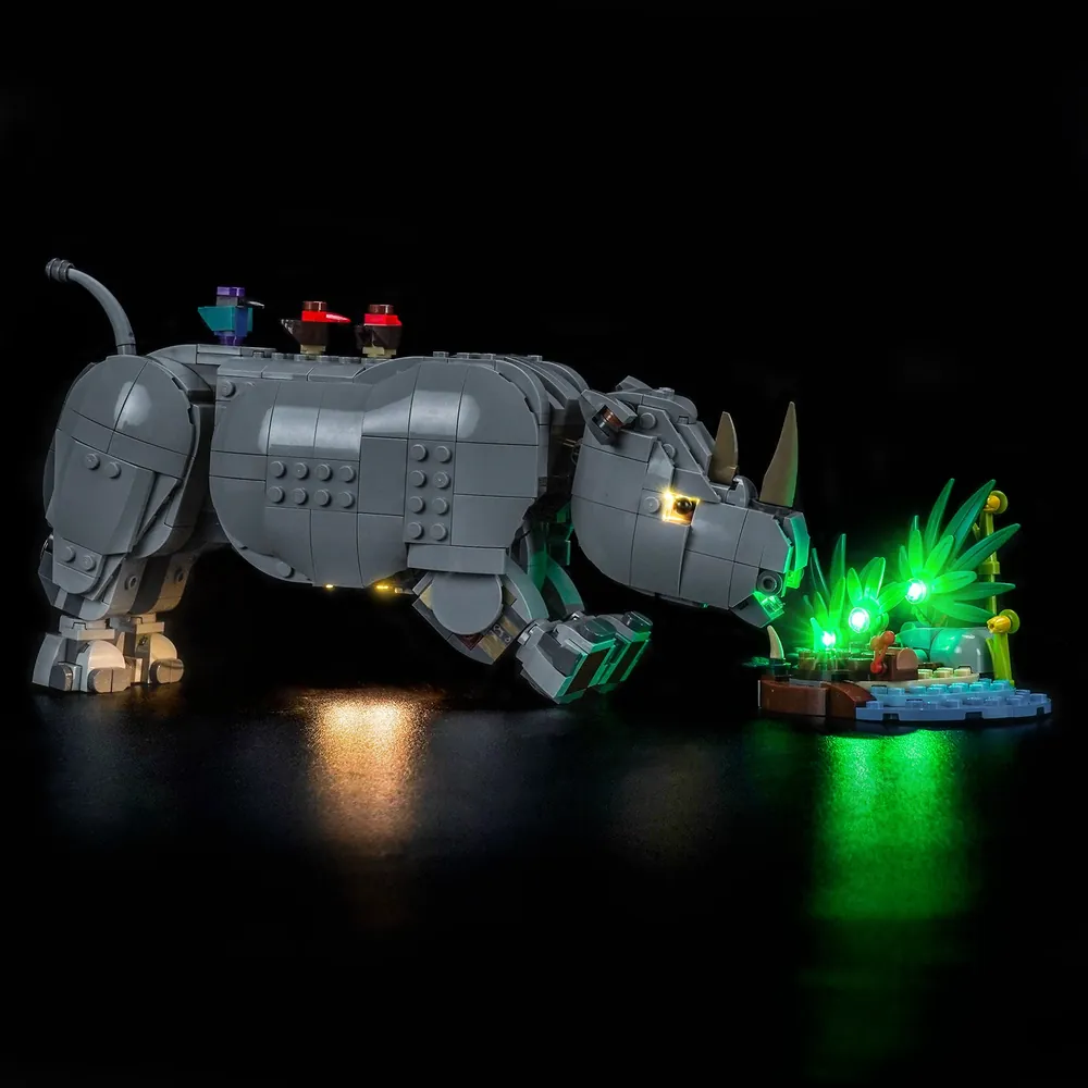 BrickBling LED light kit for LEGO 31171 Majestic Rhino with Birds, modular micro-LEDs, single standard edition