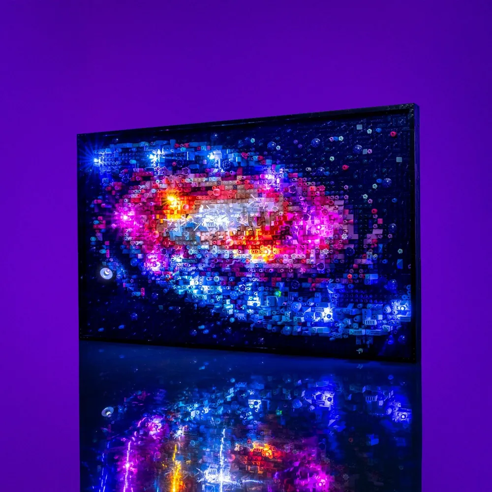 LightMyBricks premium LED kit lighting up the entire LEGO Milky Way Galaxy