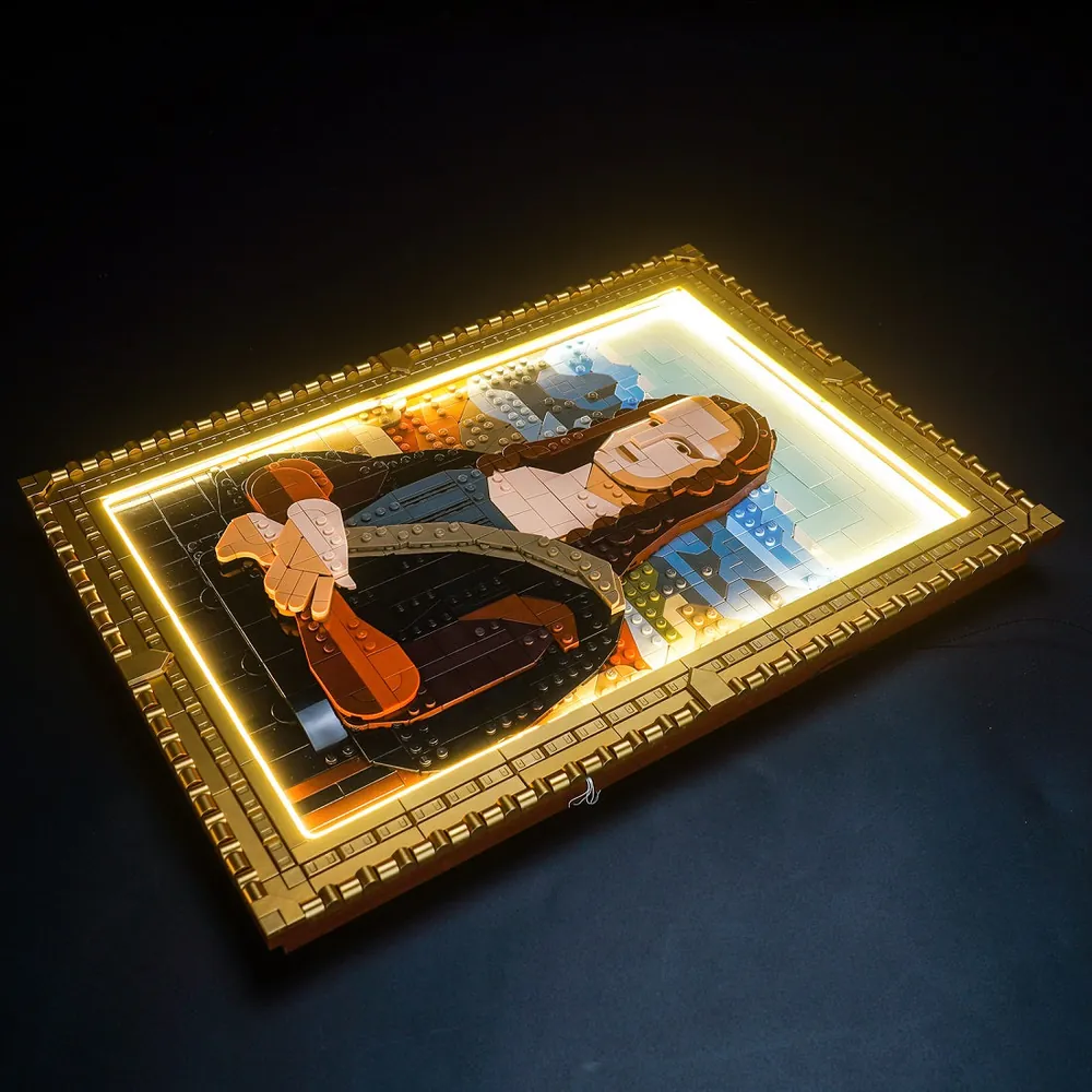 BrickBling LED installation on LEGO Mona Lisa set