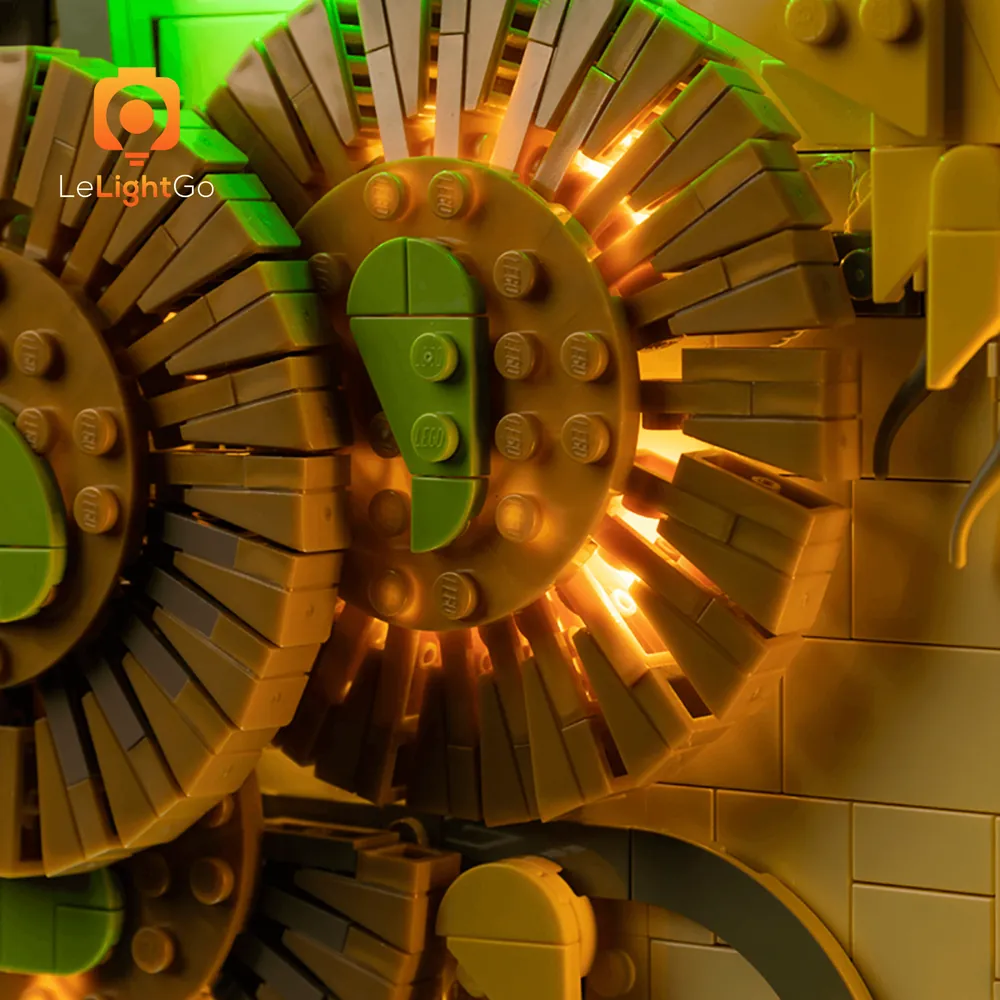 LeLightGo micro-LEDs highlighting the textured petals of LEGO Van Gogh set