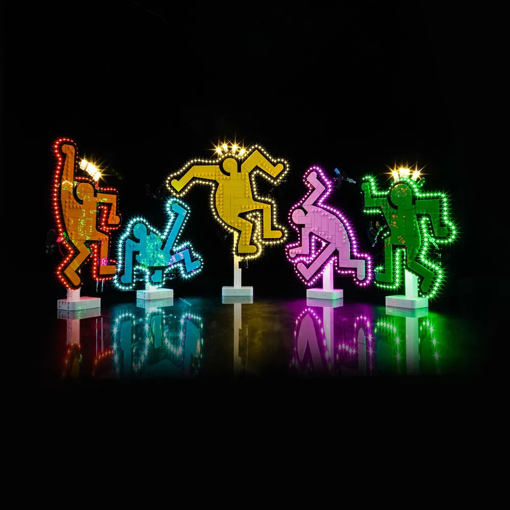 BrickBling LED kit for LEGO Keith Haring Dancing Figures with modular micro-LEDs