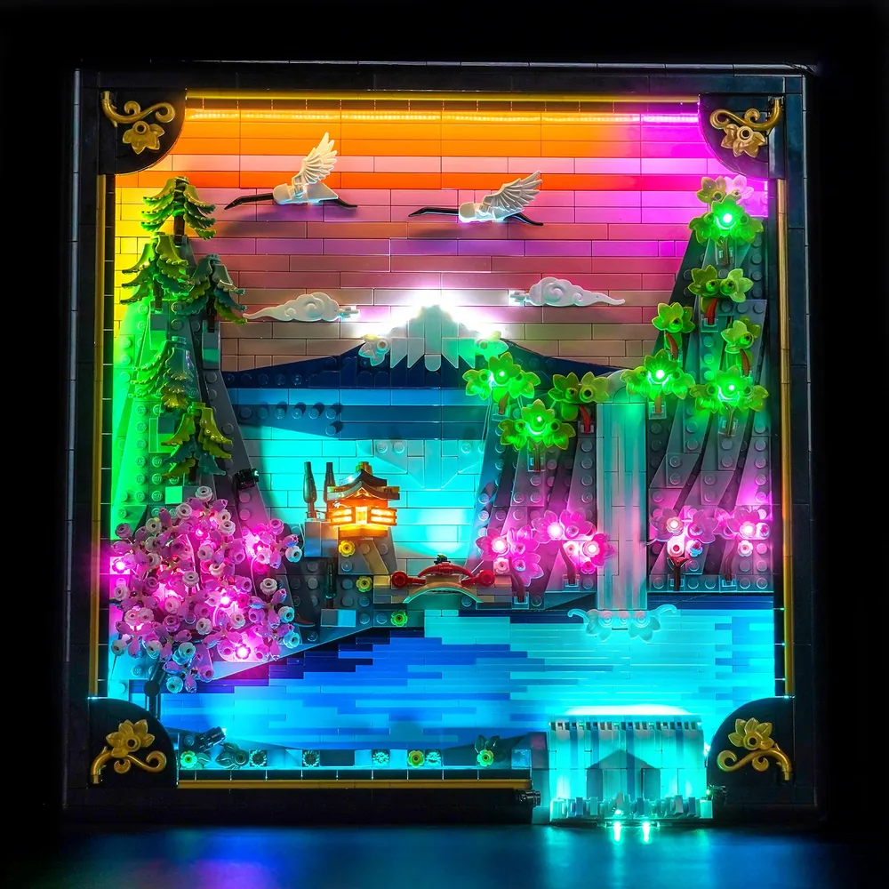 BrickBling LED kit for LEGO 31218 illuminated cherry blossom landscape