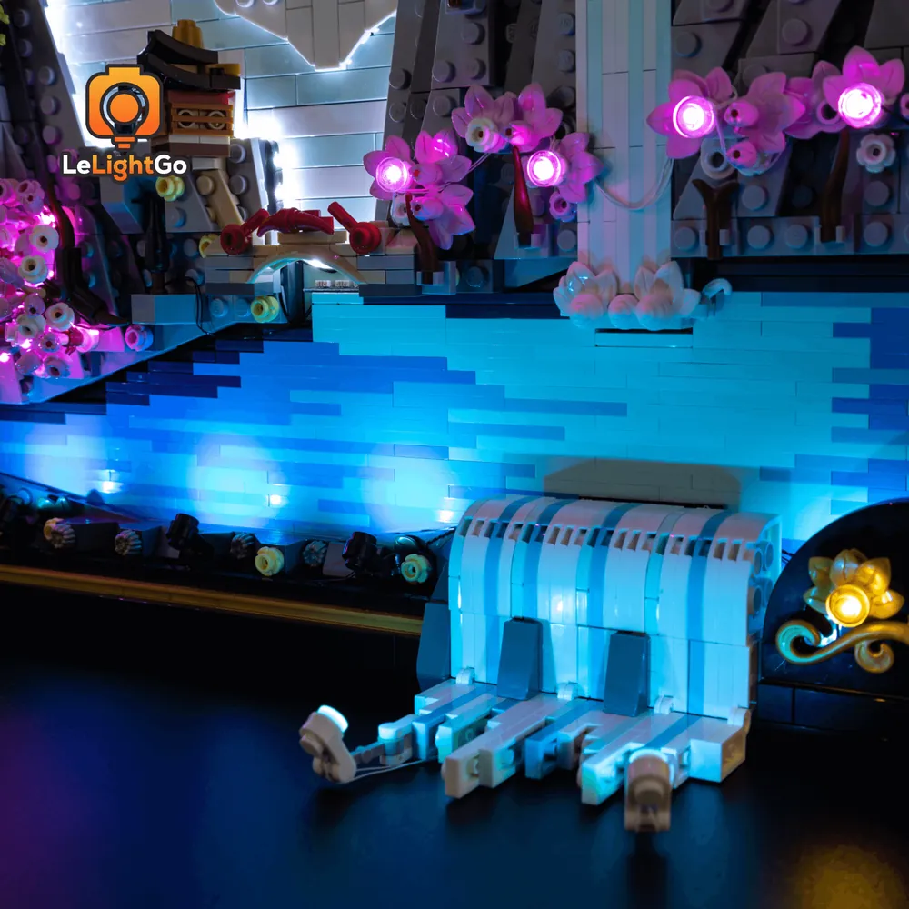 LeLightGo modular micro-LEDs on LEGO Mount Fuji section