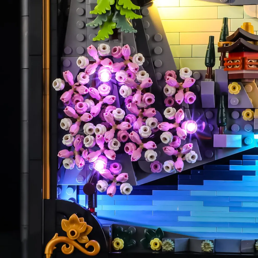 Lightailing harness installation on LEGO cherry blossom set