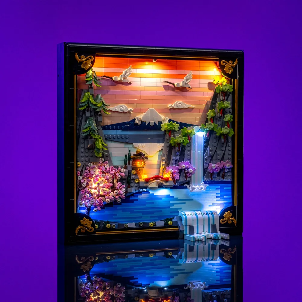 LightMyBricks LED kit for LEGO 31218 illuminated landscape