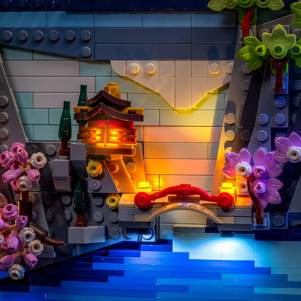 LightMyBricks kit for LEGO Japanese Cherry Blossom Landscape