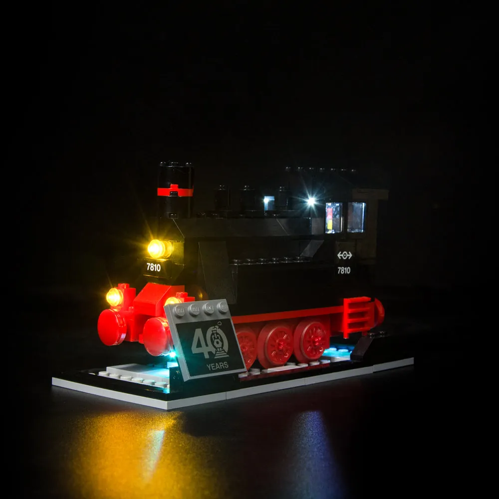 Game of Bricks LED kit for LEGO 40370 with modular expansion boards lighting the engine