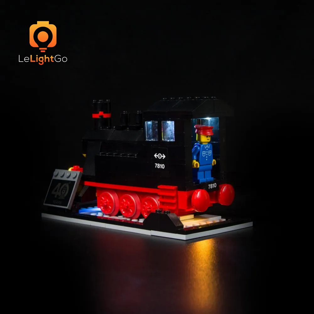 LEGO 40370 with LeLightGo lights enhancing the red connecting rods
