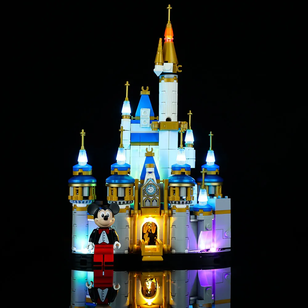 LEGO Mini Disney Castle 40478 with Game of Bricks modular LED lighting kit