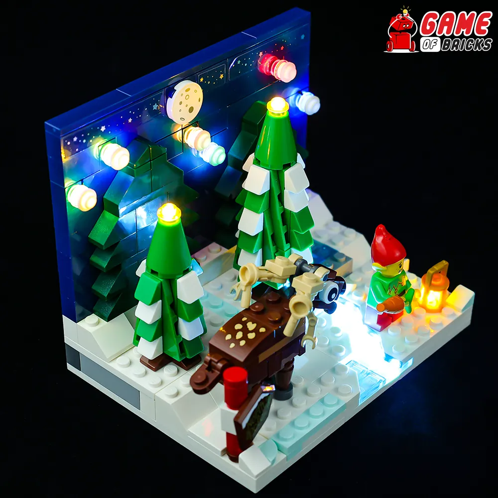 Game of Bricks LED kit for LEGO Santa's Front Yard 40484 with modular boards