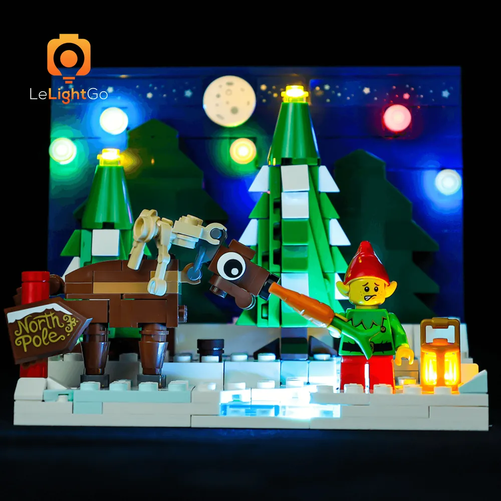 LeLightGo LED kit for LEGO Santa's Front Yard 40484 with micro-LEDs