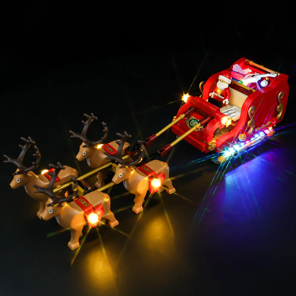 Game of Bricks LED kit for LEGO Santa's Sleigh 40499 with sound module