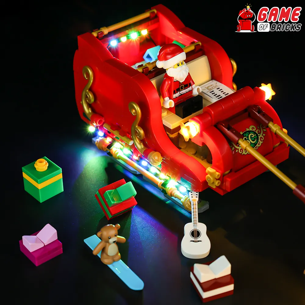 LEGO Santa's Sleigh 40499 lit by Game of Bricks with sound