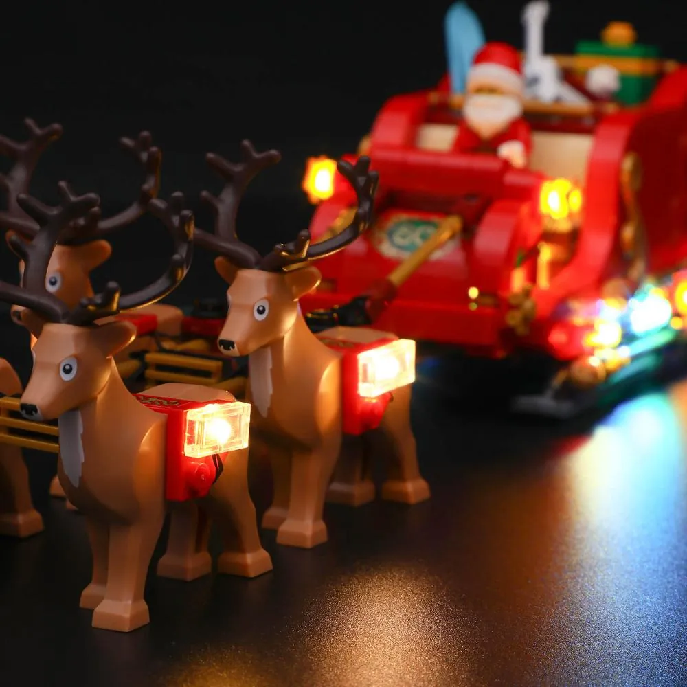 LEGO Santa's Sleigh 40499 with Lightailing lights glowing